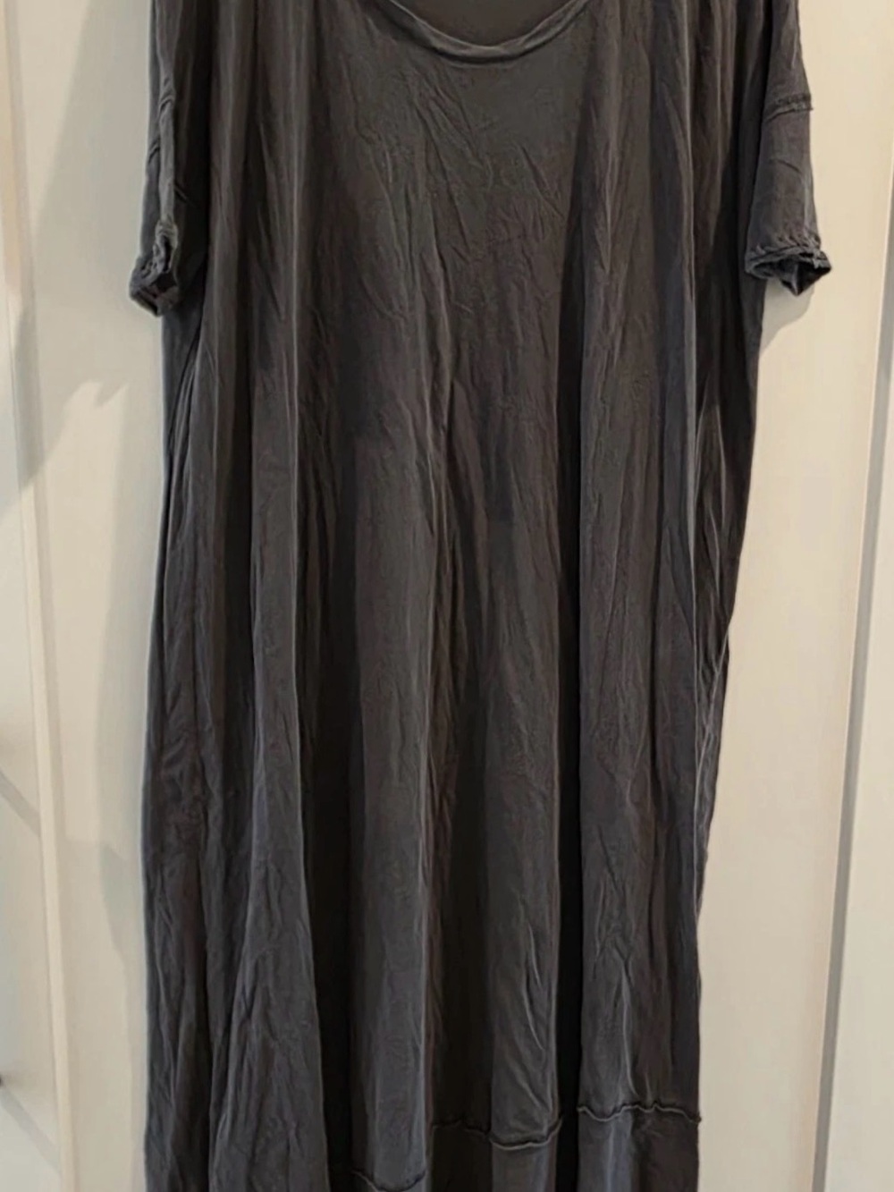 Free People Beach Short-Sleeve Maxi Dress - Charcoal M